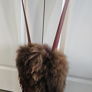 Luxurious Brown Fur Shoulder Bag